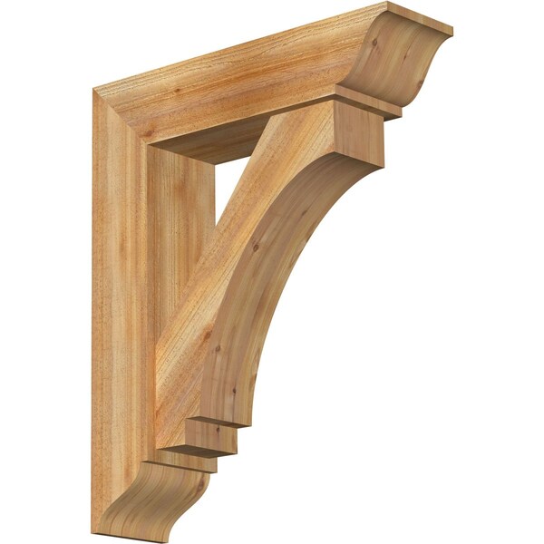 Ekena Millwork Imperial Traditional Rough Sawn Bracket w/ Offset Brace, Western Red Cedar, 8"W x 30"D x 36"H BKT0806X30X36IMP01RWR - main